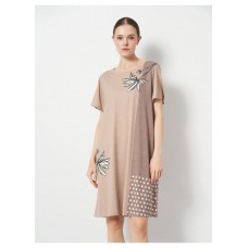 Бежева домашня сукня Cotpark з квітковим принтом 21053